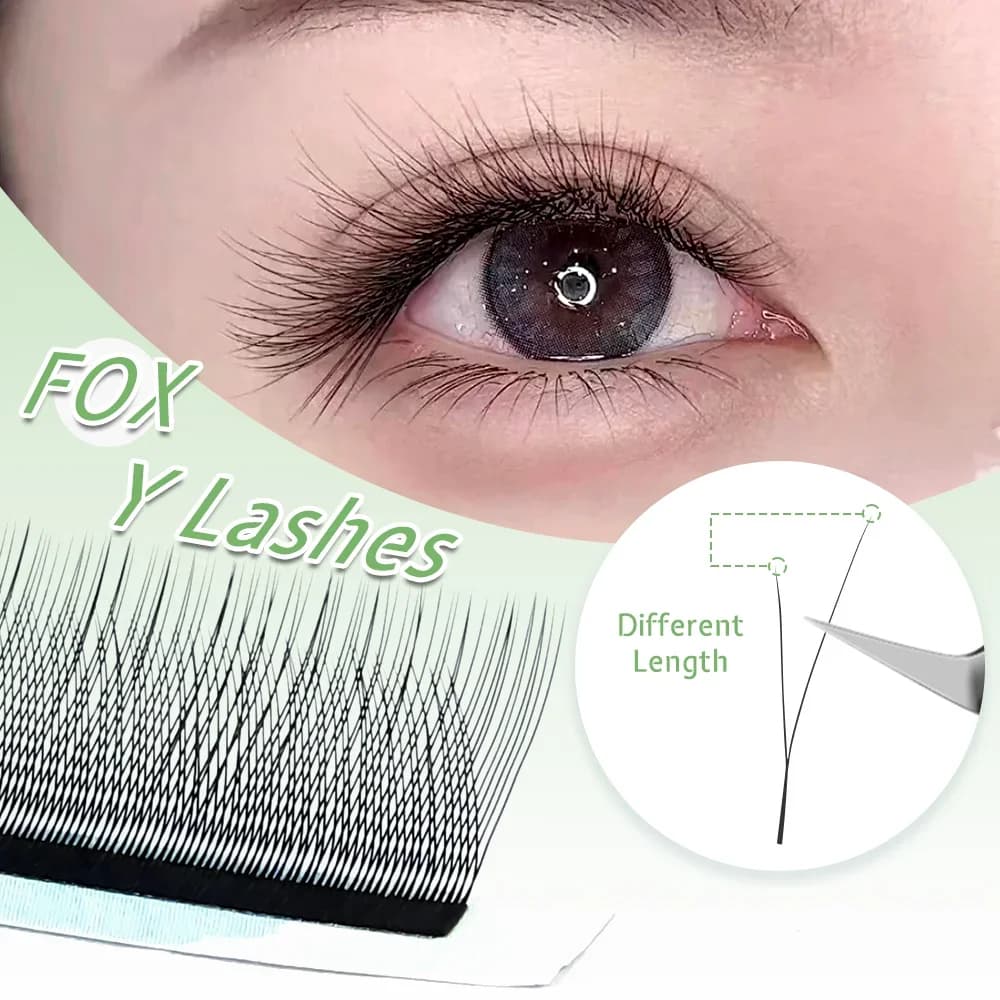 מניפות נפח מוכנות Fox Eye צורת Y יחידה (1D) אורך 8-13 מ"מ