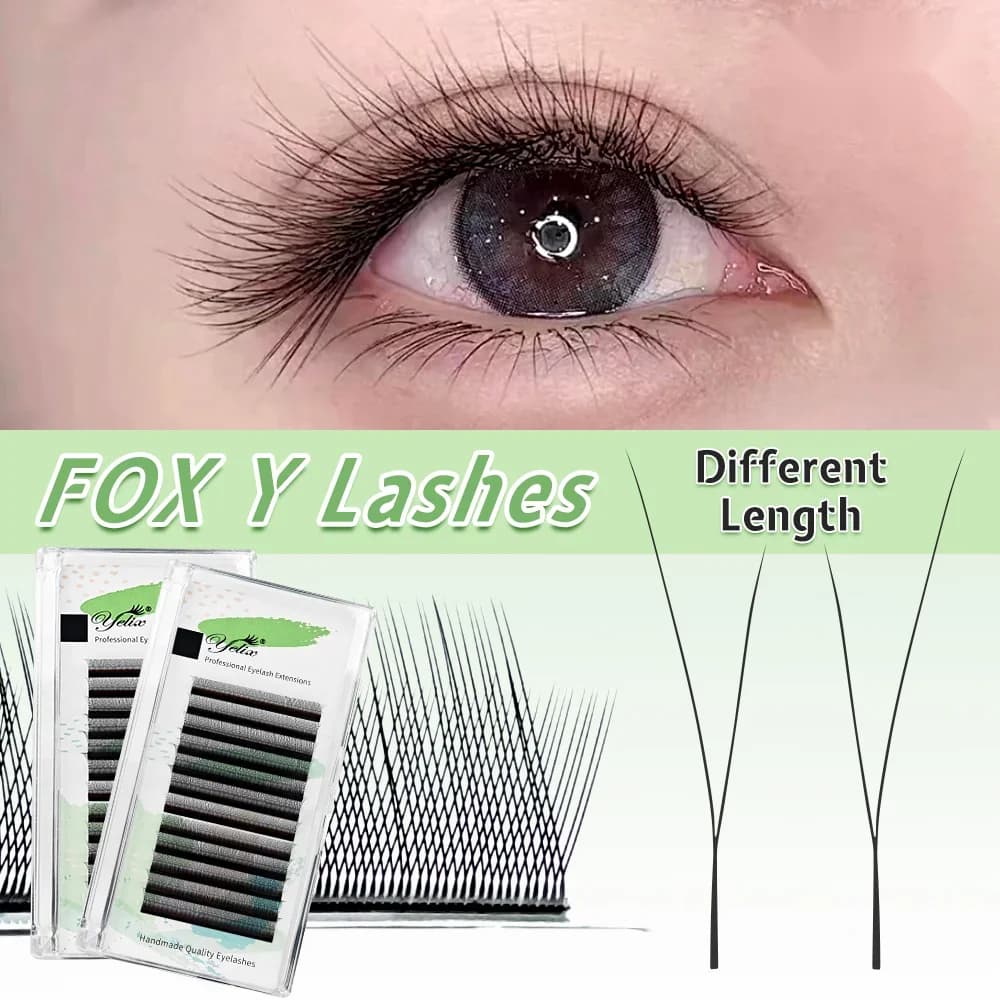 ריסים Fox Y Shape מעריכים מוכנים B/C Mix אורך 8-13mm