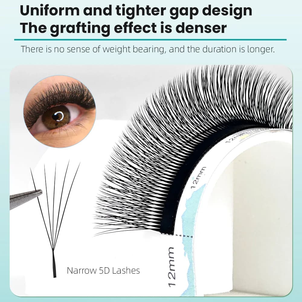 ריסי נפח V Shape צרים 3D/4D/5D עם מניפה קטנה