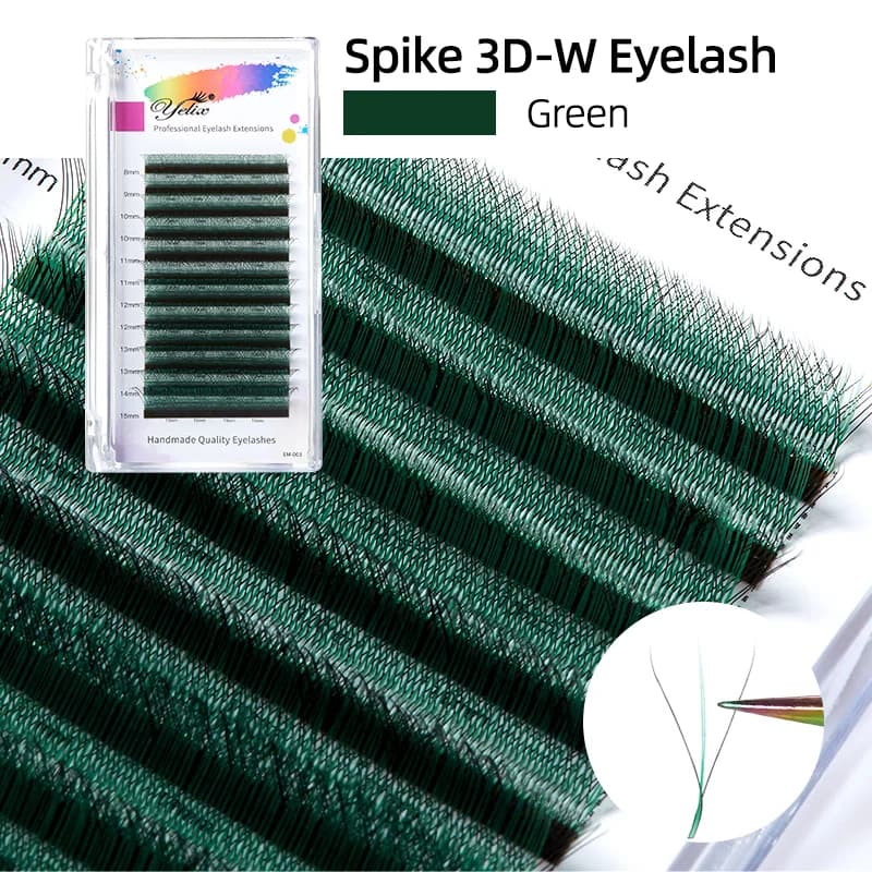 ריסים נפוחים בנפח 3D-W עם קוצים שחורים וסגולים