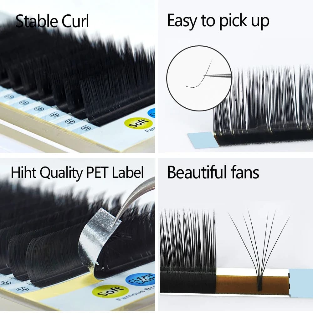 הארכות ריסים אינדיבידואליות פרווה מט L-Curl, 8-15 מ"מ
