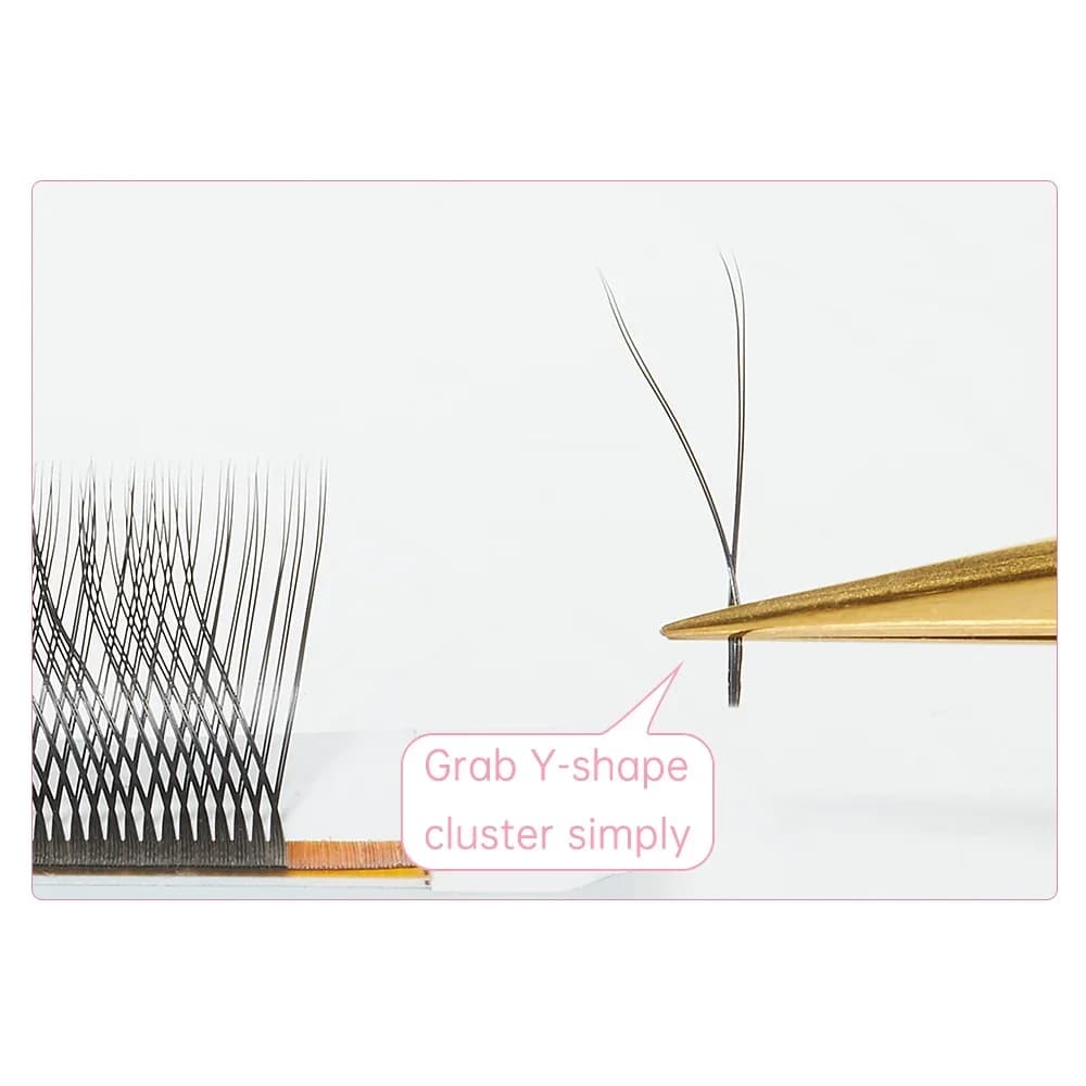 תוספי ריסים בצורת Y, מניפות YY מוכנות, 0.05mm C Curl