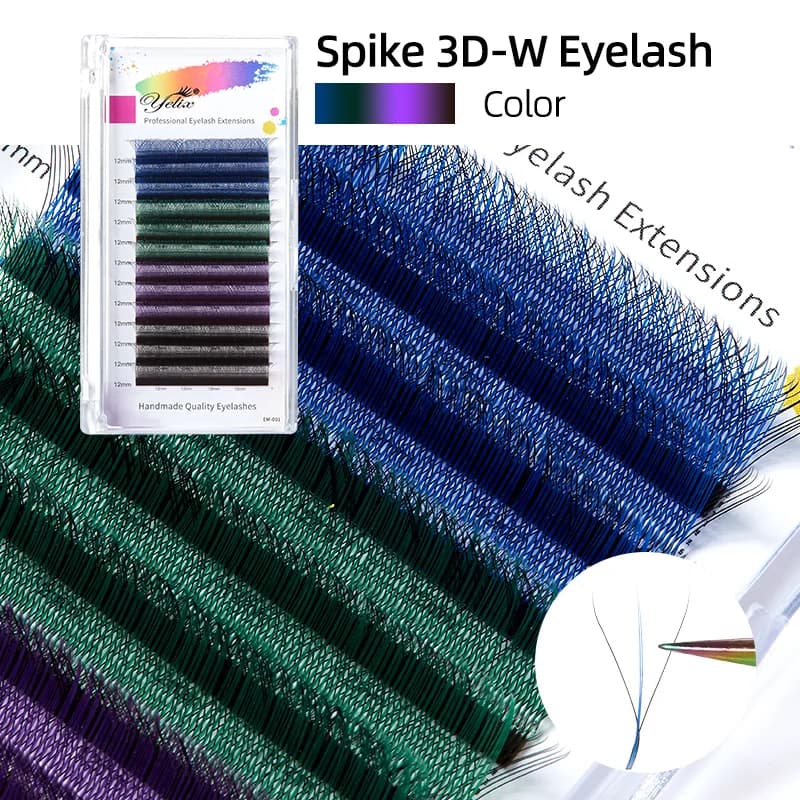 ריסים נפוחים בנפח 3D-W עם קוצים שחורים וסגולים